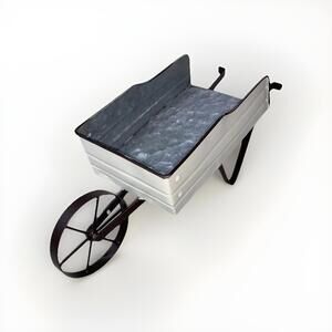 Ashland Heirloom Harvest Off White Metal Wheelbarrow 14.5in Table Decor Fall Aug